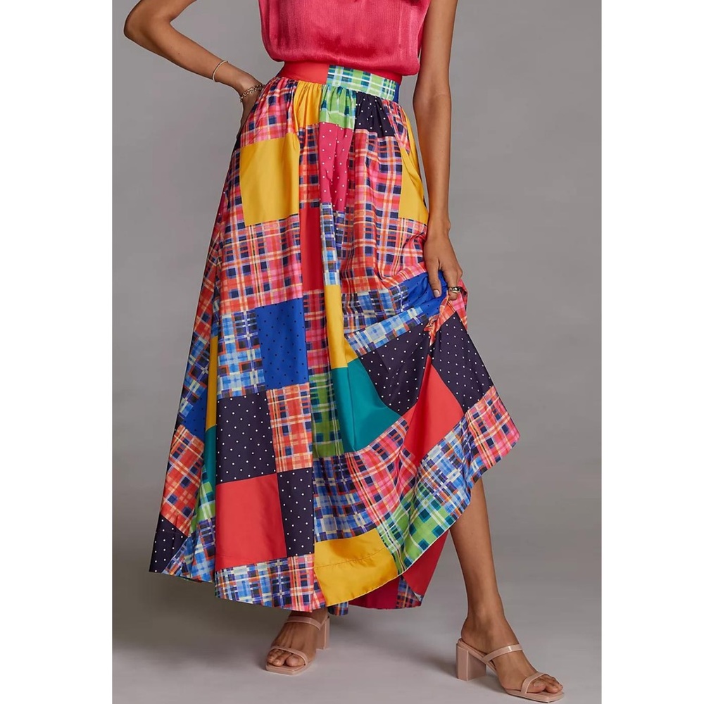 Anthropologie Maeve NWOT Size S Patchwork A-line Maxi Skirt